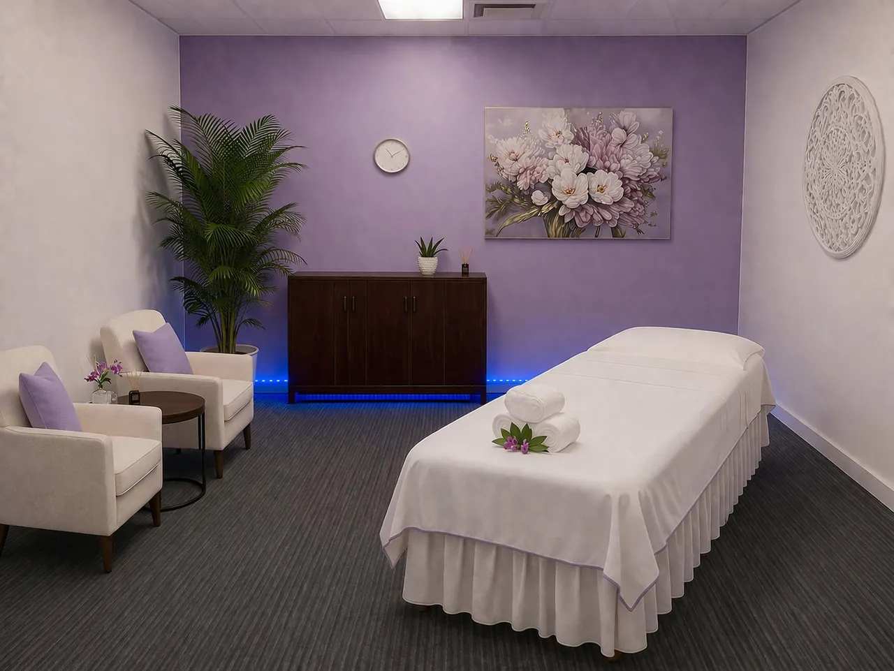 Comfortable, private massage room at Desert Asian Spa near Chinatown, NV
