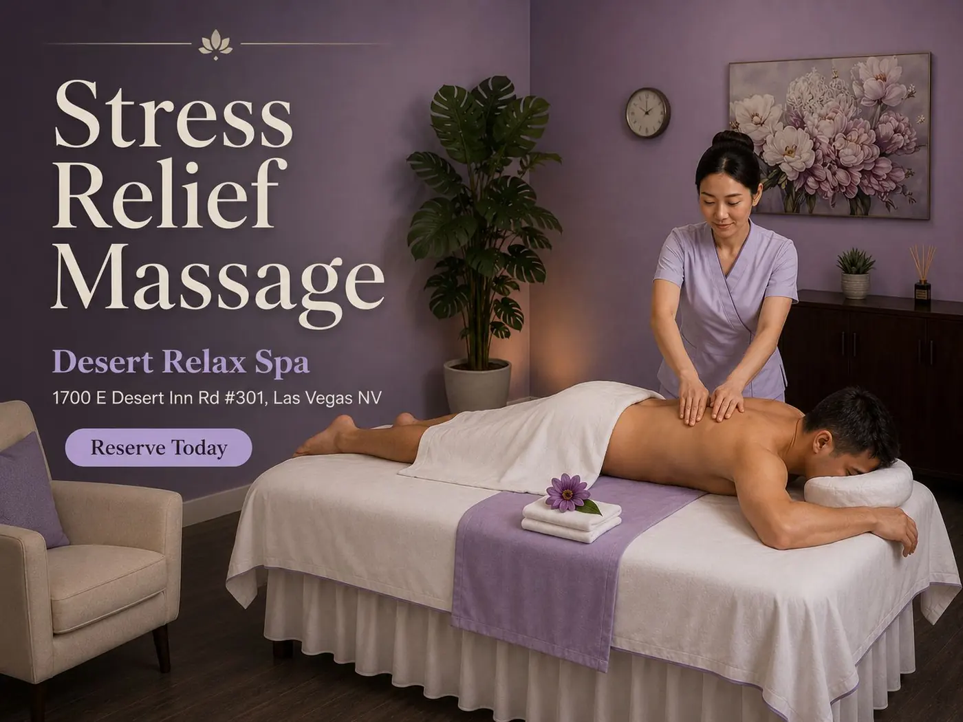 Swedish massage at Desert Relax SPA Las Vegas β gentle relaxation, soothing touch